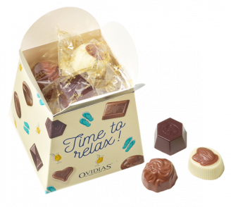 Time to relax-Schachtel mit Pralinenmischung (200g)