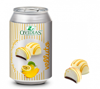 Velluto-Dose mit Mango Sahnepralinen (95g)