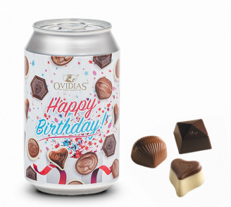 Happy Birthday-Dose mit Pralinenmischung (95g)