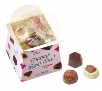 Happy Birthday-Schachtel mit Pralinenmischung (200g)