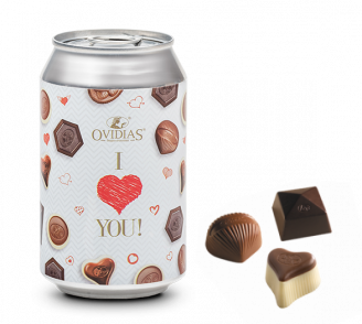 I love you-Dose mit Pralinenmischung (95g)